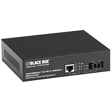 Black Box LPS500A-SM-10K-SC PoE PSE Gigabit Media Converter