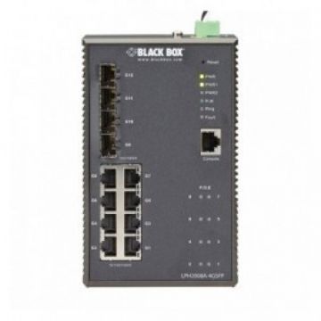 Black Box LPH2008A-4GSFP Industrial Managed Gigabit Ethernet PoE+ Switch